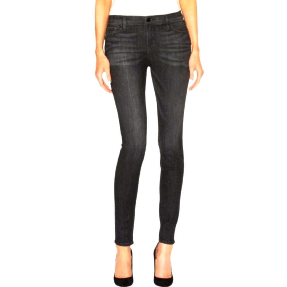Frame Denim Le Skinny de Jeanne Midrise Stretch Jeans Sz 26 Baxter Black Wash